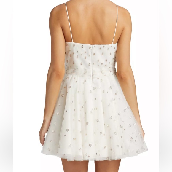 EUC ML Monique Lhuillier Glittered Tulle Minidress Size 0 - Picture 4 of 9